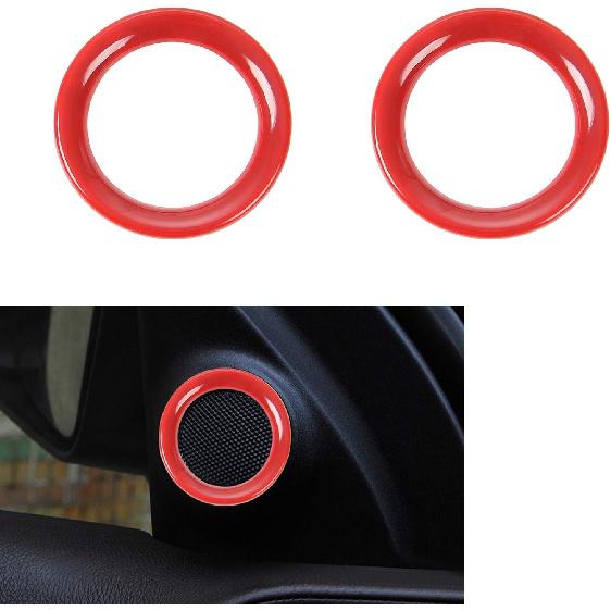 CheroCar Front Door Speaker Cover for Jeep Grand Cherokee 2011-2020,Carbon Fiber Grain