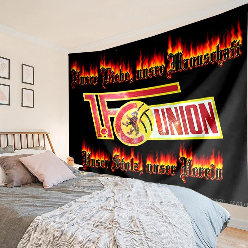 Union Football Emblem Tapestry, Unique Design Tapestry, Wall Decor for Bedroom,Livingroom, Playroom,Heartwarming Fan Holiday Gifts