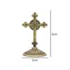 Cross Figurine Religious Art Piece Zinc Alloy Tabletop Decoration for Home And Office