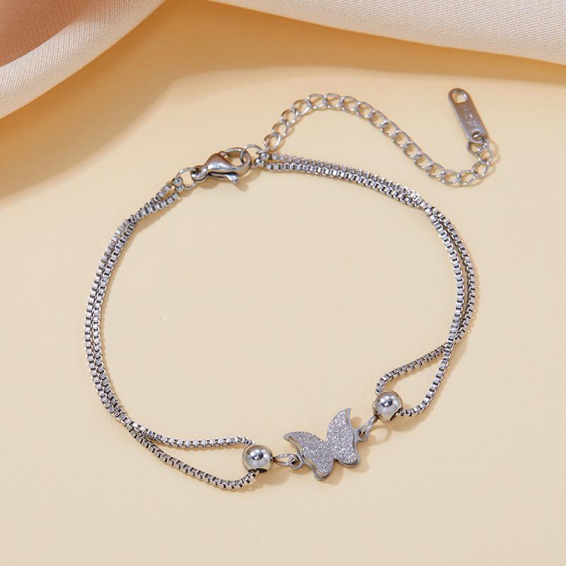 Stainless Steel Exquisite Elegant Compact Butterfly Bracelet Women's  Romantic Classic Adjustable Party Birthday Gifts