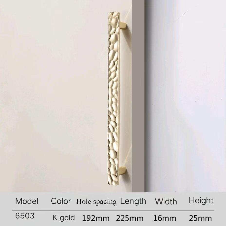 New French Style Wardrobe Door Handle Gold Creative Hammer Pattern Light Luxurious Cabinet Door Handle Drawer Handle