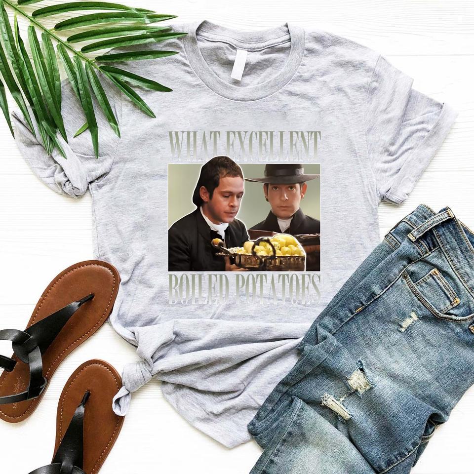 Gekochte Kartoffeln Lustiges Meme T-Shirt Stolz und Vorurteil Tee Damen T-Shirt Fitzwilliam Darcy Shirt Film Grafik-Tee Lässige Oberteile