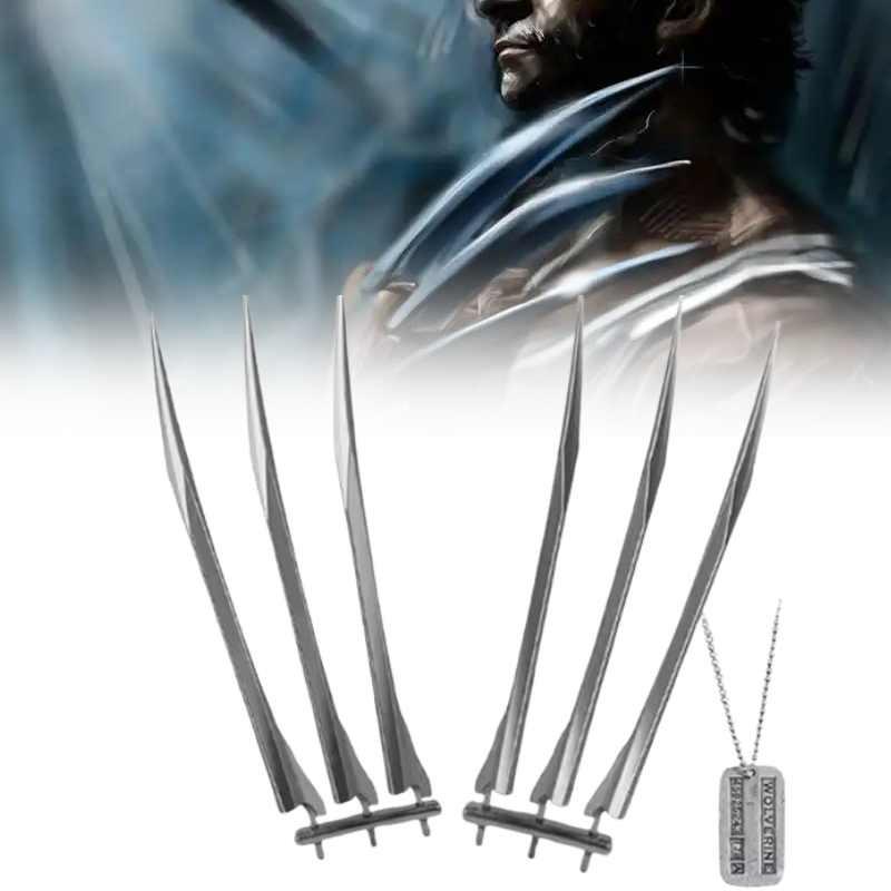 Wolverine Claw Wolf Toy With Logan Dog Tag Necklace Halloween Cosplay Props