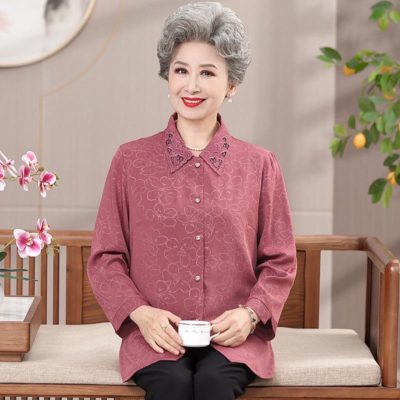 

Lightweight Long-Sleeve Shirt for Seniors: Perfect for Spring & Autumn XL (recommended 50-55 kg) червоний