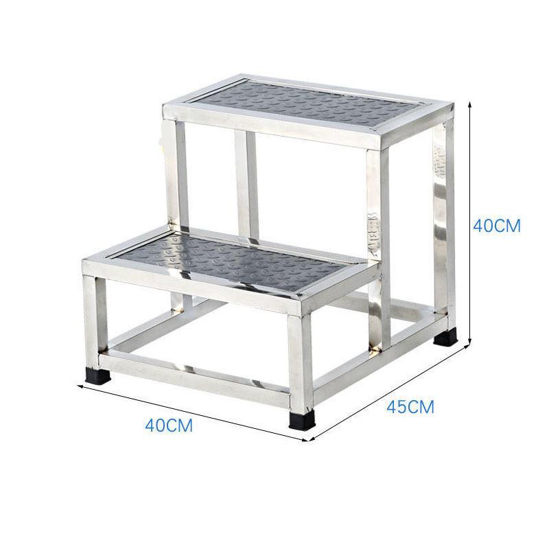 Stainless Steel Single Double-layer Footstool Ladder Household Indoor Two-step Ladder Hospital Small Staircase Step Stool