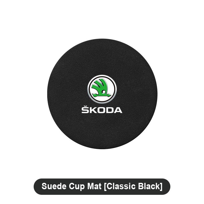 

Новый коврик-подставка для автомобиля, подстаканники, противоскользящая накладка для Skoda Octavia 1 2 3 A4 A5 MK2 Fabia Kapoq Kodiaq Rapid SCALA 2pcs чёрный