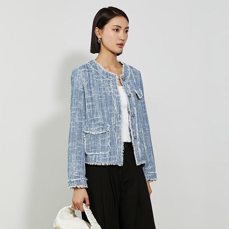 

Women s Elegant Little Fragrance Style Denim Jacket L
