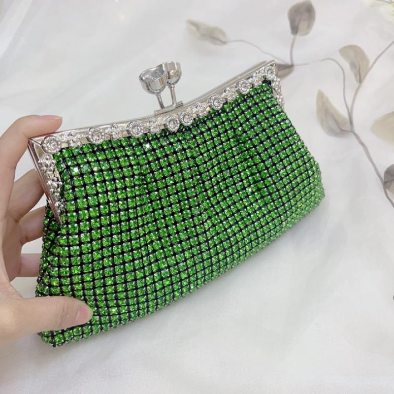 Luxury Rhinestone Dinner Bag Sparkling Celebrity Handbag Bridal Wedding Bag with Dress Bag Diamond Banquet Handbag