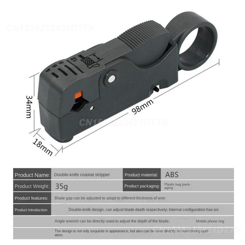 Wire Stripper Automatic Abs Stripping Pliers Knife Wire Cable Tools Crimper Pliers Coaxial Decrustation Pliers Double-blade