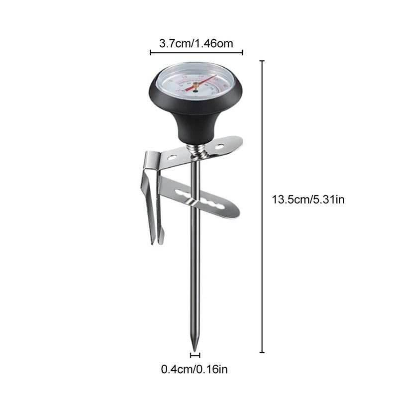 Milk Frothing Thermometer Stainless Steel Temperature Monitor 0℃~100℃/32℉~212℉ For Coffee Milk Froth Chocolate Cappuccino Food