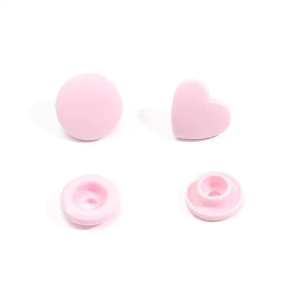 25Set T5 Plastic Heart Shape Snap Buttons12Mm Fasteners Quilt Cover Sheet Button For Scrapbooking Crafts Clothes Clip Accessorie