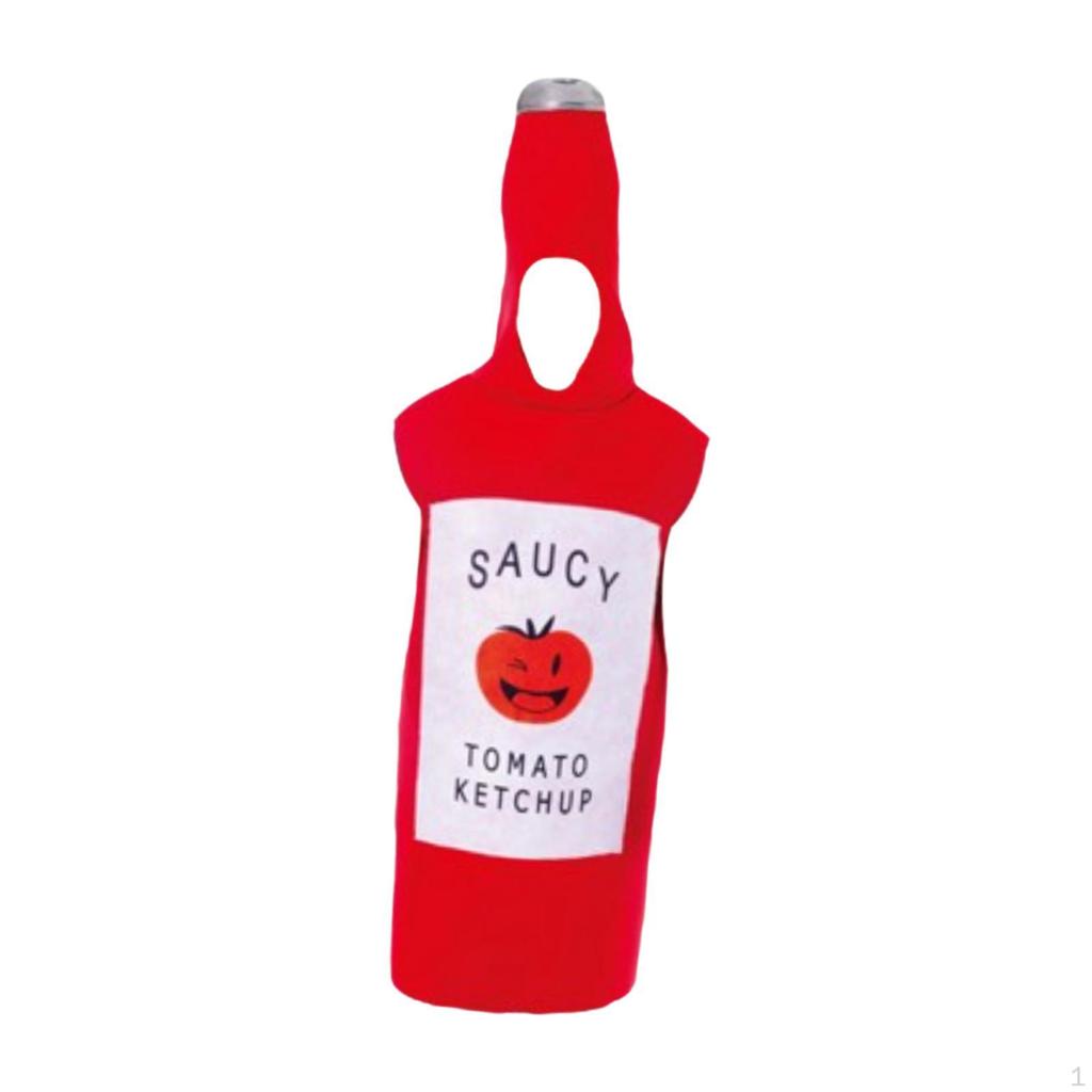 Ketchup Kostyme Halloween Morsom Cosplay for Fest Bursdager Gave Sceneopptreden