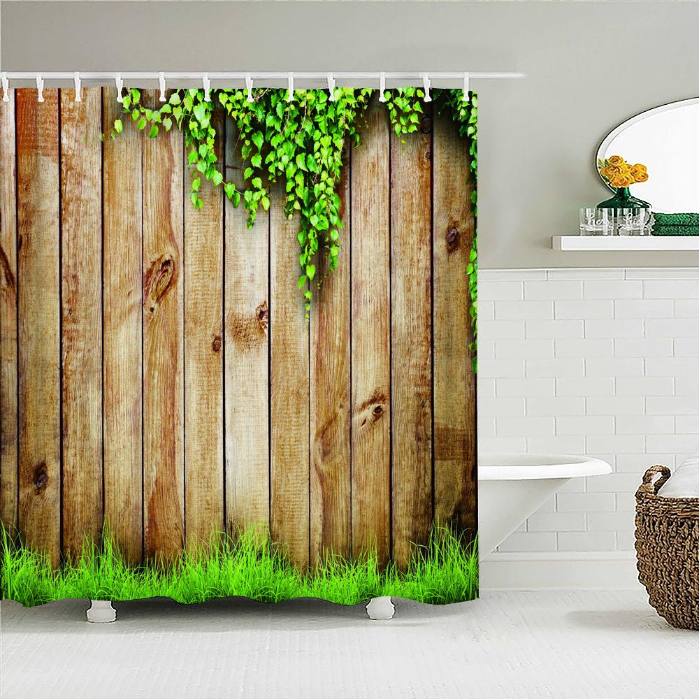

Waterproof Flowers Grass Plant Rock Wall Shower Curtain For Bathroom Bath Curtains Extra Long 180*200 CM 3d Shower Curtain W90xH180cm