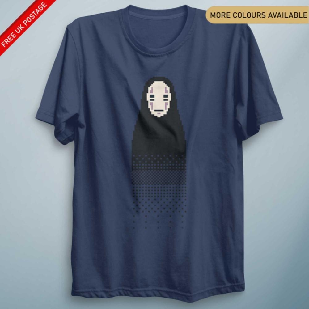 Studio Ghibli Inspired Pixel No Face Anime T Shirt Top Funny Cute Gift S