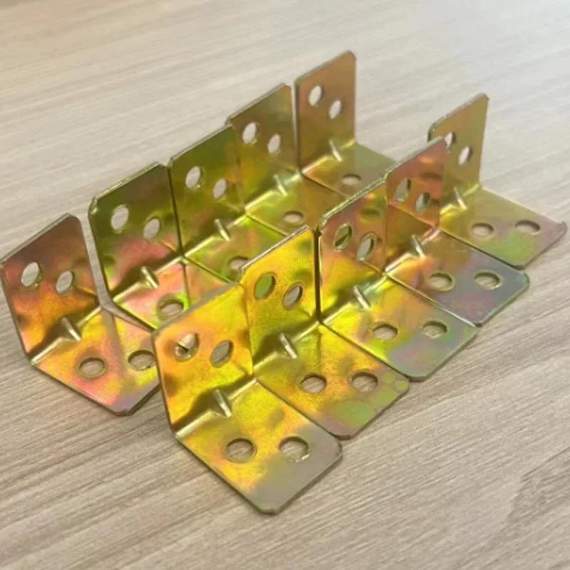 L-shaped 90 degree right angle fastener corner code, bracket 4-hole hardware accessories fastener, fixed wooden furniture