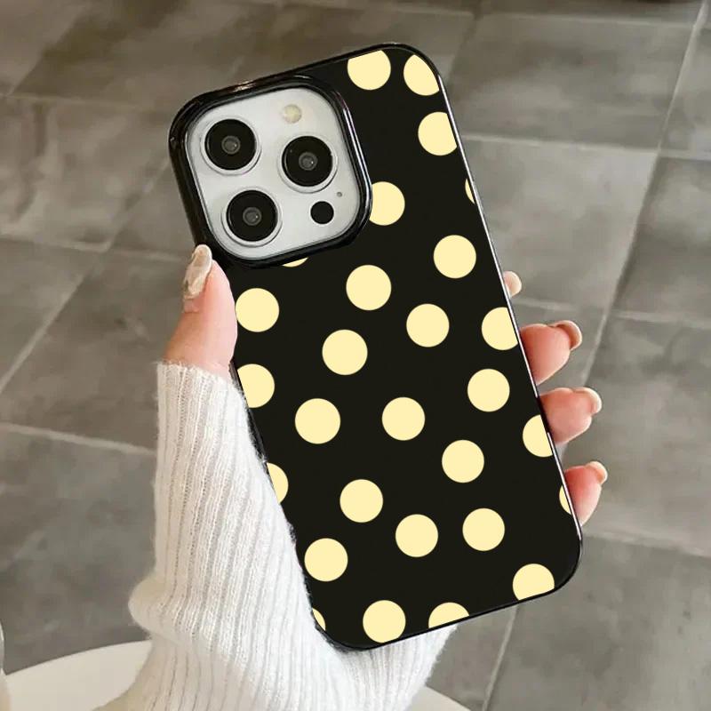 Simple Fashion Yellow Polka Dot Pattern Phone Case For iPhone 17 Air 16 15 14 13 12 11 Pro Max 16E XR X XS 7 8 Plus Soft Cover