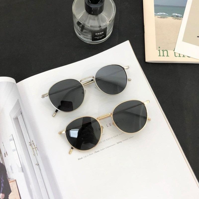 Vintage Korean Round Frame Sunglasses Women Multicolored Trendy Fashion Male Female Eyewear Top Luxury Brand Designer UV400