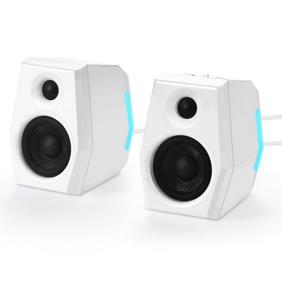 Sanyun SW209 36W Computer Gaming Speakers with 3 EQ Modes Dynamic 3D Surround RGB Compatible with White (Game/Movie/Music), Sound, 24-bit DAC,