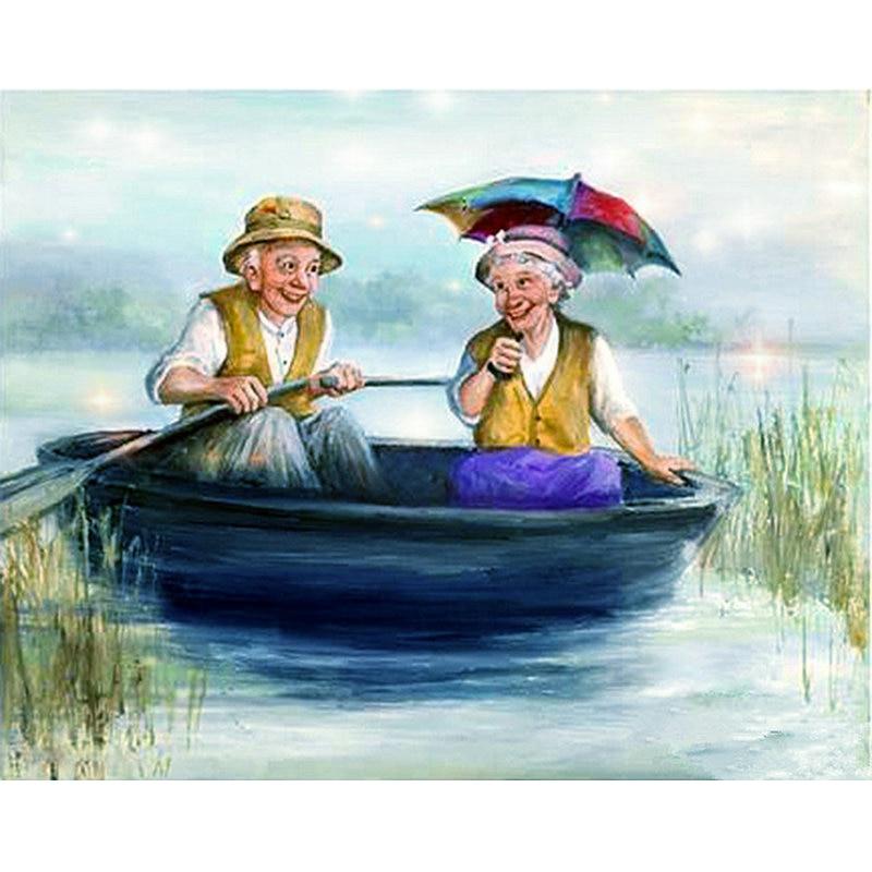 DIY Old Couple 5D Diamond Painting Full Drill Mosaic Diamond Embroidery Rhinestone Cross Stitch Home Decor Wall Art Gift