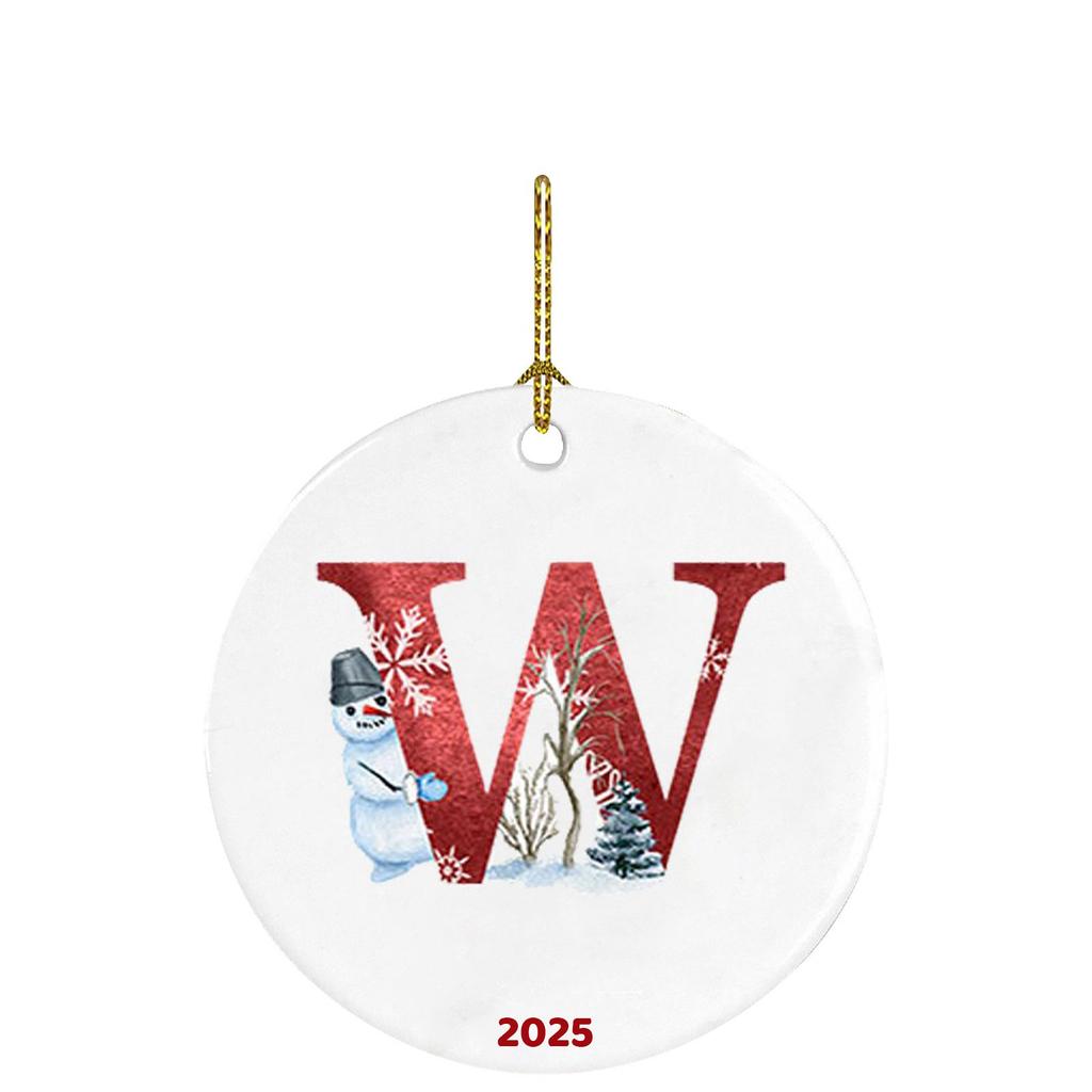 26 Letters Santa Christmas Pendant Acrylic Car Pendant Christmas Tree Decoration