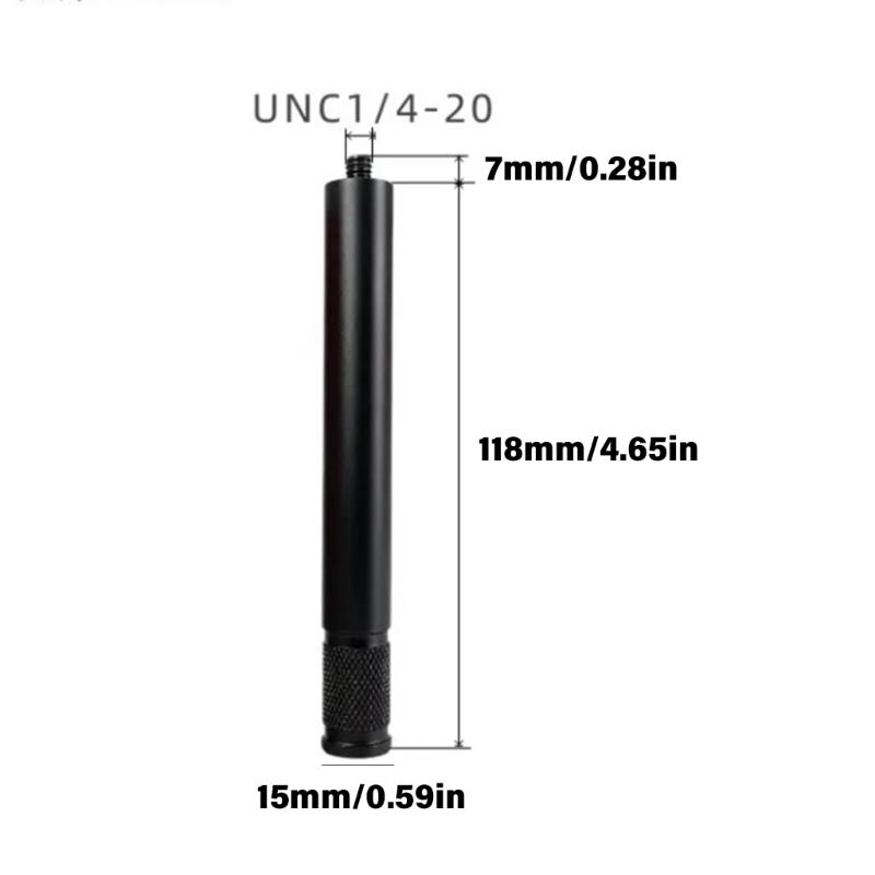 1/4-20 Tripods Thread Extension Rod, Aluminum Alloy Male To Female Mount Adapter for Camera Rig Clearance,4.65Inch