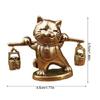 Retro Chinese Metal Cats Statue Kitten Carrying Baskets Fortune Figurine Elegant Decorative Piece for Tabletop Display