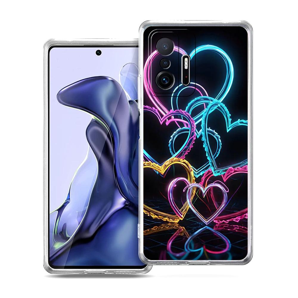 

Transparent Phone Case for Xiaomi Mi 14 13 12 11 Ultra 13T 12T 11T Poco X3 NFC F3 F6 Pro Lite Soft TPU Cartoon Cute Love Heart for Poco F6 Pro