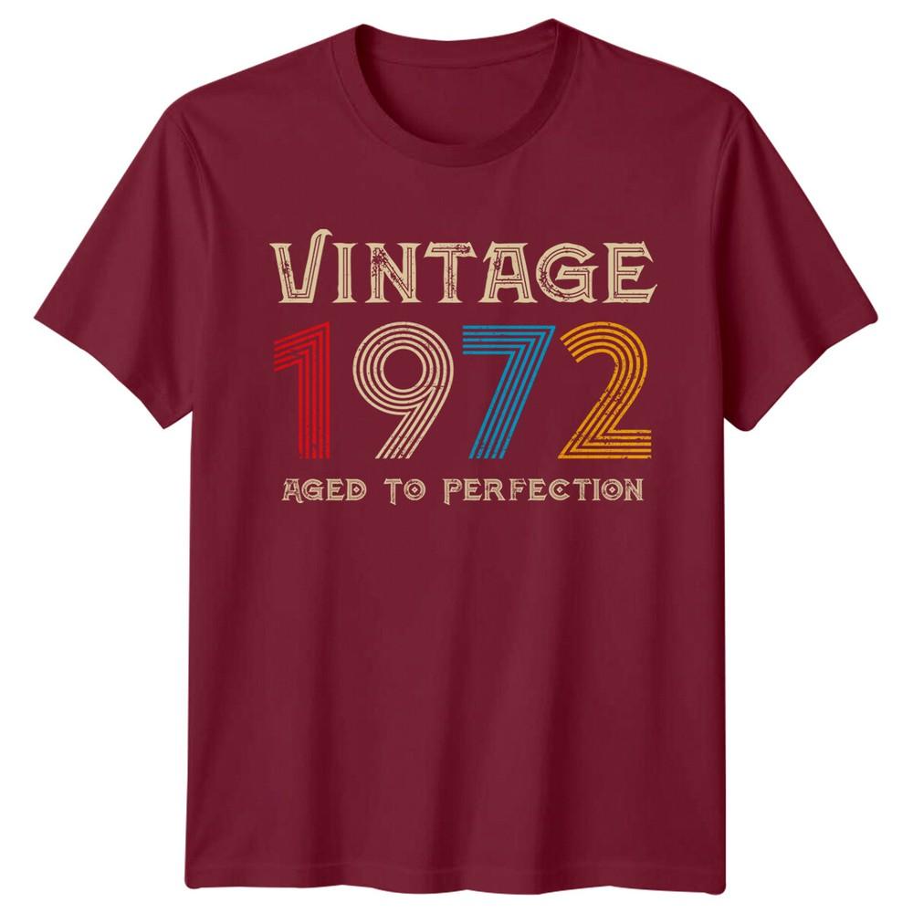 Vintage 1972 Unisexs T Shirt 54th Birthday Aged To Perfection Retro Tee