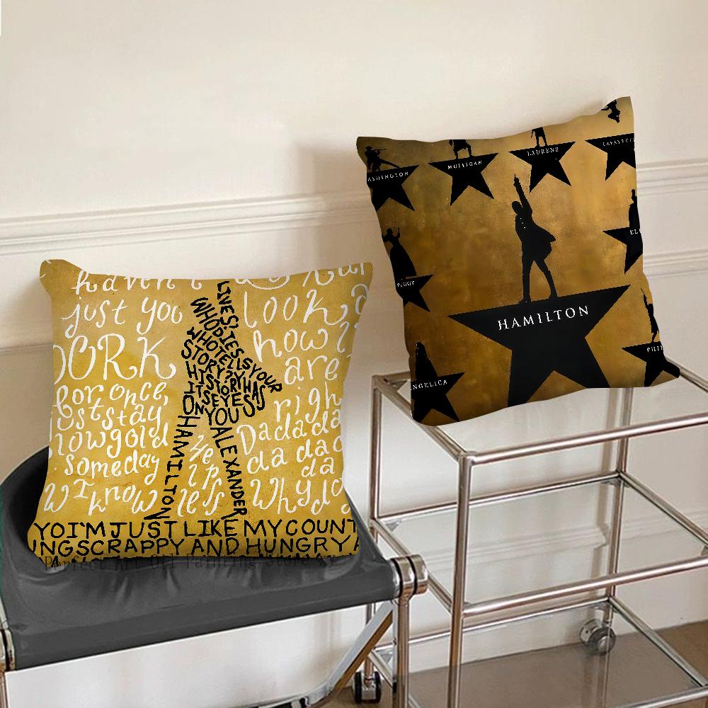 American Musical Hamilton Pillow Case Square Pillow Bedroom Sofa Leisure Comfort Cushion Car Living Room Home Decoration