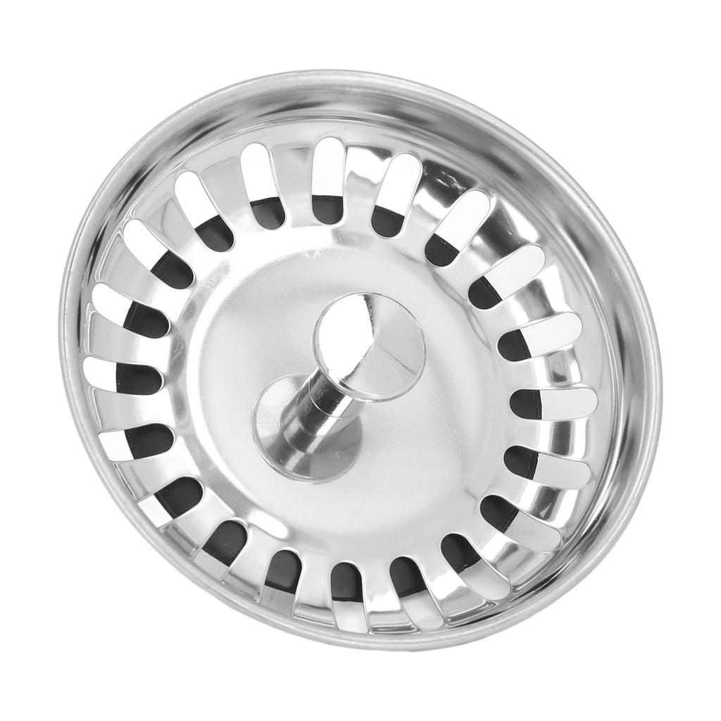 Kitchen Sink Basket Strainer Replacement Thickened Stainless Steel Sink Strainer with Bottom