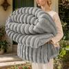 150*200CM Versatile Faux Rabbit Fur Blanket - Soft, Double-Sided Plush for Warmth Comfort In All Seasons, Perfect for Office