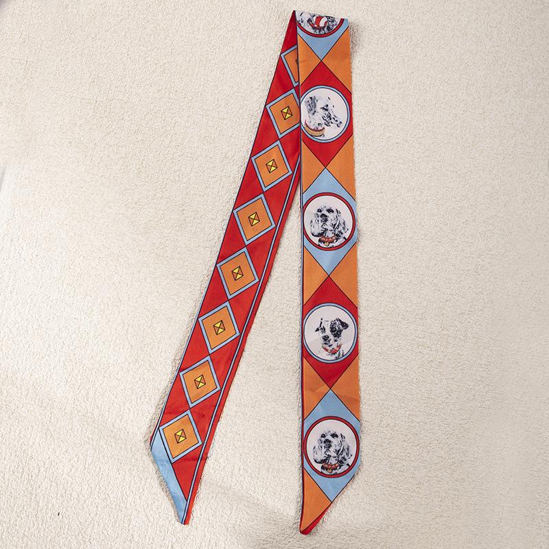 New Floral Hair Tie Set: Thin Braided Ribbon Bow and Scarf In Gift Box