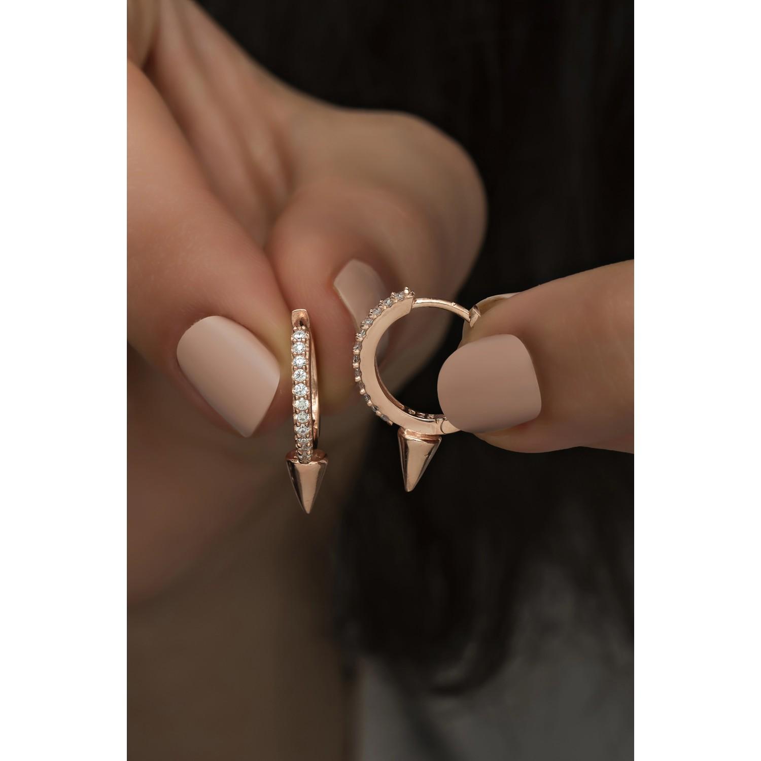 

925 Серебряные серьги 15 мм Rose Nail Model