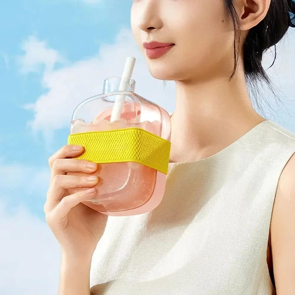 Whiskey Ice Cream Silicone Water Bottle Ice Cube Maker Portable Silicone Freezer Ice Trays Zero-contact Pressure Ice Cube Mold