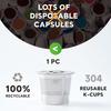 Reusable Espresso Coffee Capsule for Keurig Refillable Coffee Pods with Spoon Brush Coffee Filters Stainless Steel Coffee Capsule Refill Tool