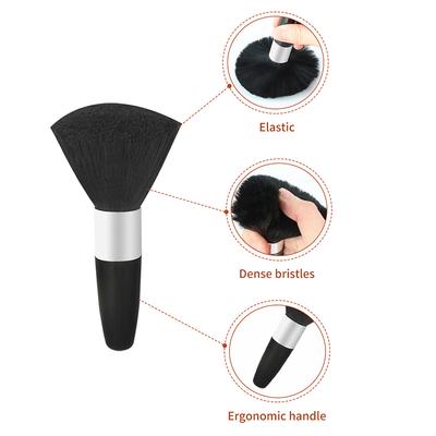 1 Pièce Dépoussiéreur Doux pour le Cou et le Visage Barbier Noir Brosses à Barbe Nettoyage des Cheveux Brosse à Cheveux Salon Coupe Coiffure Coiffure Outils de Maquillage