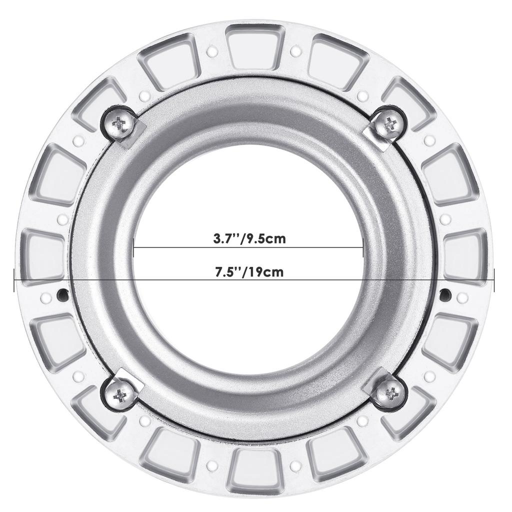 Neewer Metal Bowens Speedring Adapter for Bowens Studio Monolight Softbox, Speedlight, Flash, Strobe,