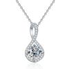 925 Silver Moissanite Water Drop Pendant Necklace Classic Style 2g Unisex Charm Pendant