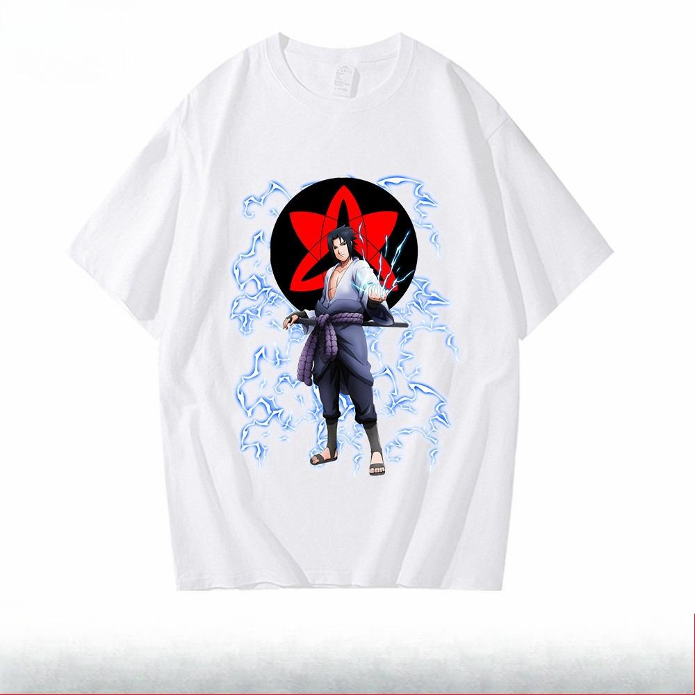 Trendy Brand Naruto Childrens Tshirt Summer New Anime Peripheral Printed Parentchild Outfit Pure Cotton Fashionable Tshirt