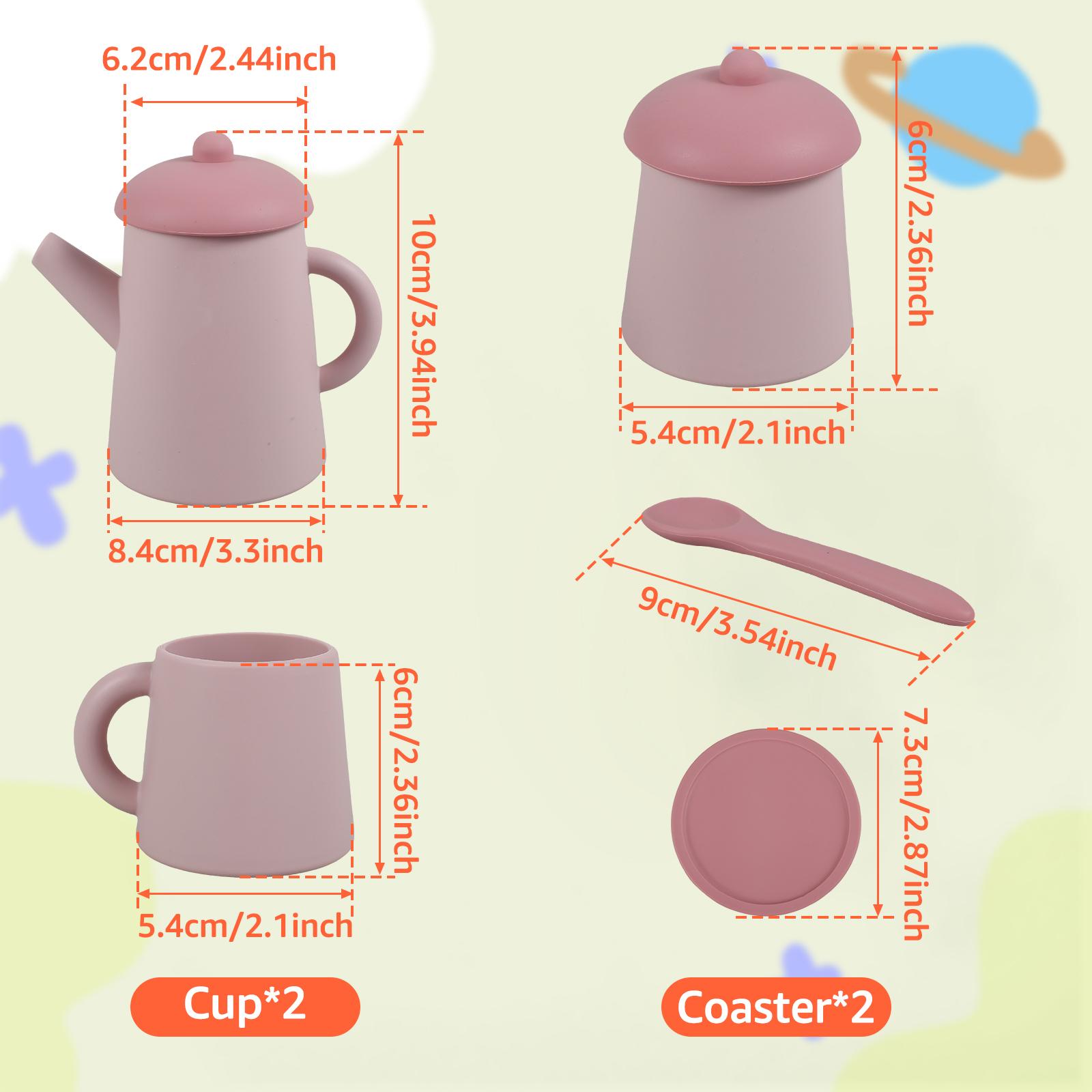 

Silicone Afternoon Tea Set Toy Kitchen Accessories Tea Role Party Food Play Early Educational Toys for Toddlers Girls Boys Kids