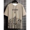 T-shirt a maniche corte casual estiva da uomo giovane alla moda sportiva stampata larga europea-americana