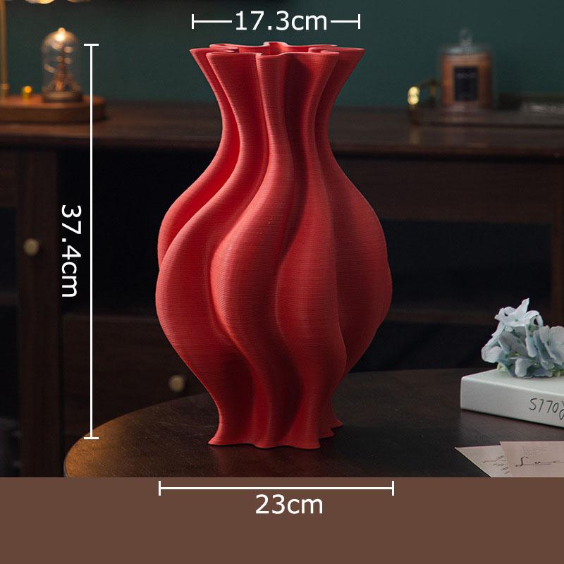 Wave Striped Ceramic Vase Creative Plant Pot Table Decoration Ornaments Flower Arrangement Floral Vases Room Aesthetic Decor