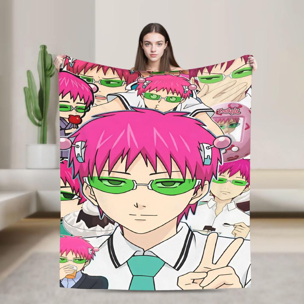The Disastrous Life of Saiki K Super Soft Blanket Travel Plush Throw Blanket Fashion Home Decor Flannel Bedspread Sofa Bed Cover