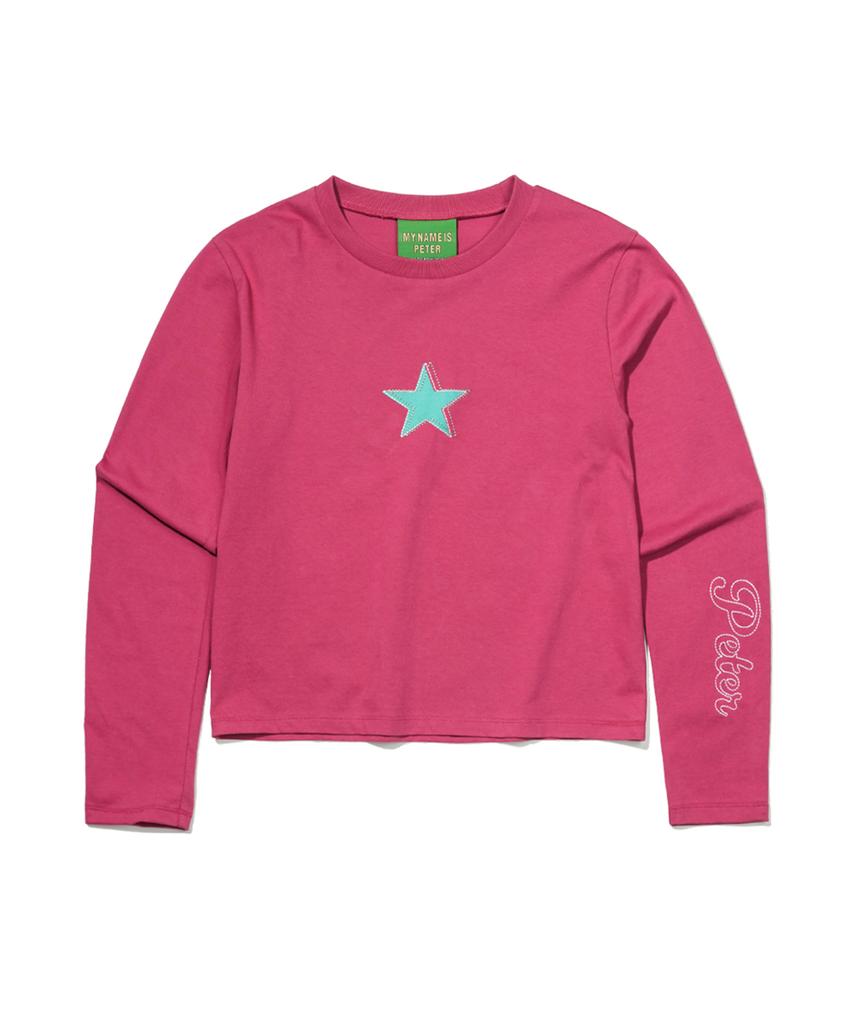 Maineimijeupiteo (W) Star Long Sleeve T-Shirt - Dusty Magenta