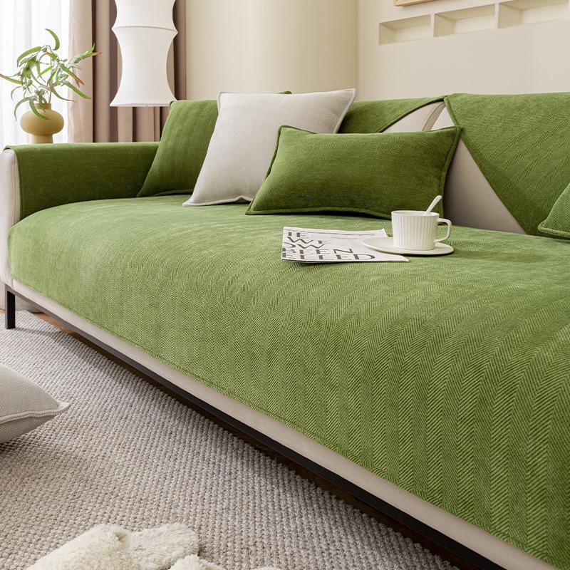 1pc Chenille Sofa Cushion Cover, Modern Minimalist Snowy Sofa Slipcover, for Armchair, Loveseat, 3-seater Sofa, 4-seater Sofa, Sectional Sofa,