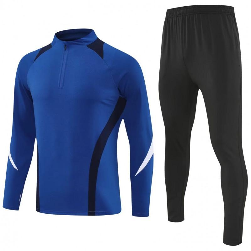 Mens Half-Zip Long Sleeve Soccer Training Jacket Set Winter Sportswear Basketball Football Practice