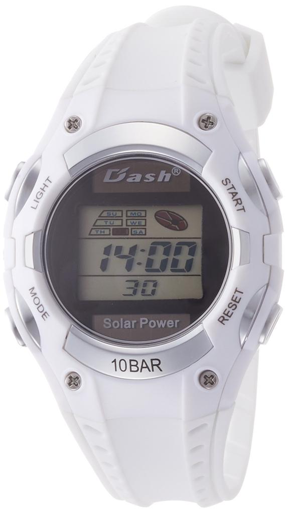 ALIAS Solar Digital Watch Dash Waterproof Multifunction Backlight Urethane Strap Black Dial ADWW16032SOL16 White (Arias) Women's