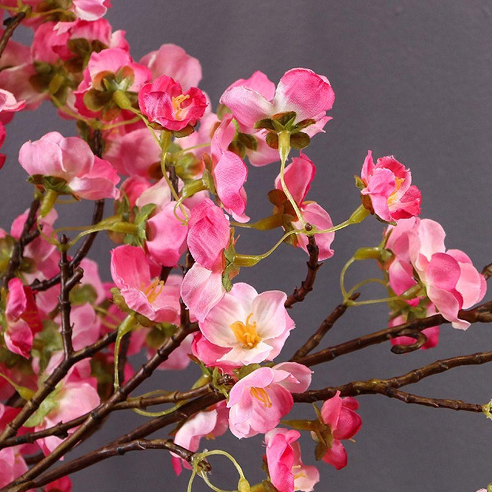 Plastic Silk Cherry Blossom Branch Real Touch Fake Flower  Valentine's Day Gift