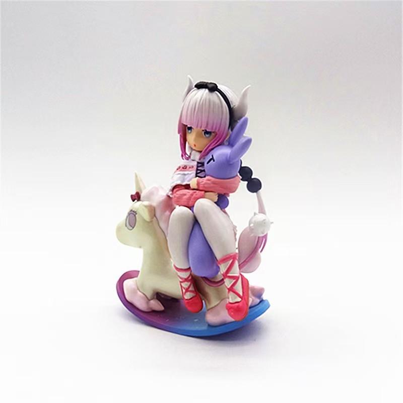 Generic Kanna Kamui Miss Kobayashi'S Dragon Maid Anime Figure Open Eyes Style Riding Rocking Horse Cute Statue Collectible Model