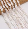 1String, 8×20-10×22mm White Natural Freshwater Pearls, Handmade Irregular Strips Pearl Beads for Jewelry Making DIY Necklace Bracelet Accessories 36cm